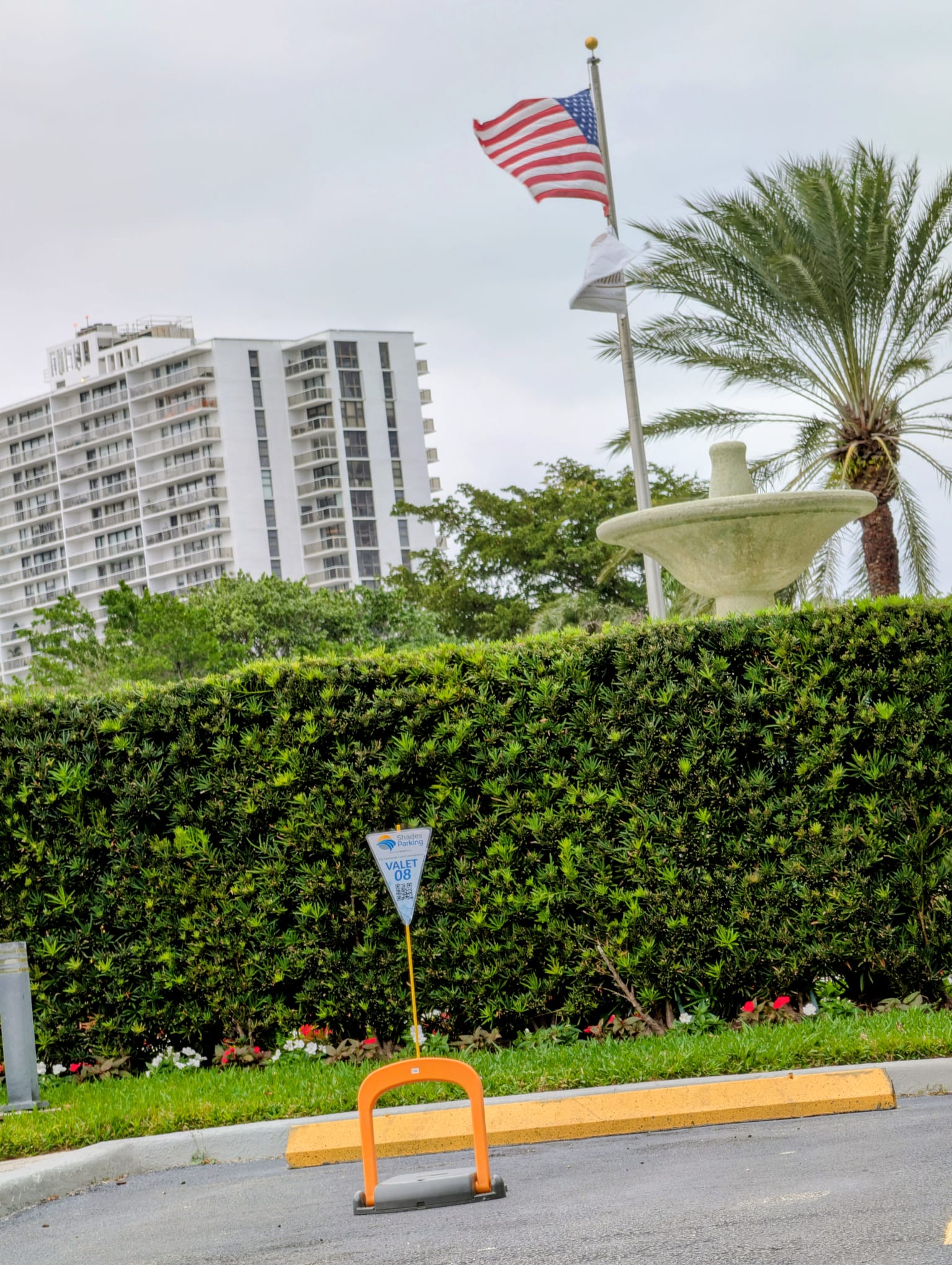 Barrier with American flag
